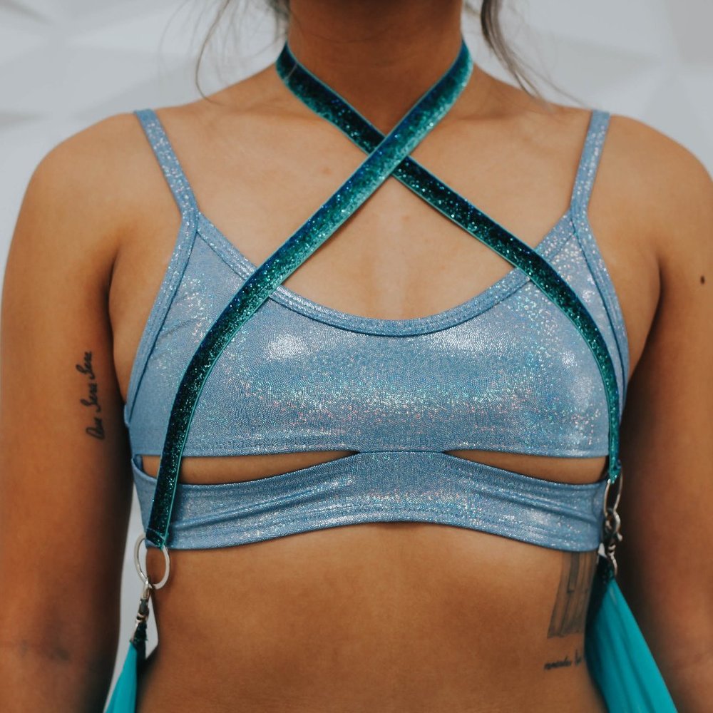 Periwinkle Blue Rave top - Picture 3 of 7